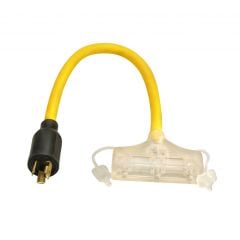 2' 12/3 STOW, 3 Receptacle Generator Adapter Cord