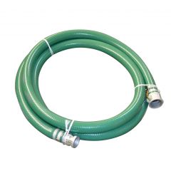 4" x 20' PVC Water Suction Hose With C&E Quick Couplings, Green, 1240-4000-20-CE