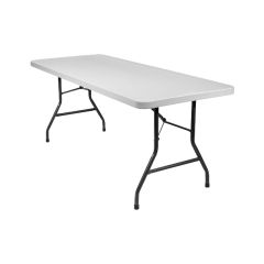 P.R.E. Sales 6' Plastic Rhinolite Blow Mold Table, Granite White, 3712