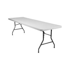 P.R.E. Sales 8' Plastic Rhinolite Blow Mold Table, Granite White, 3713