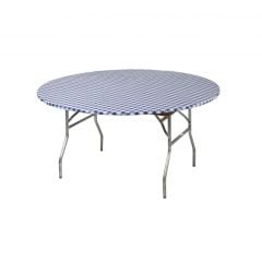 Kwik Covers 48" Round Blue/White Gingham Table Cover