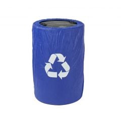 Kwik-Covers Blue 55 Gallon Recycle Can Cover, 50 Pack