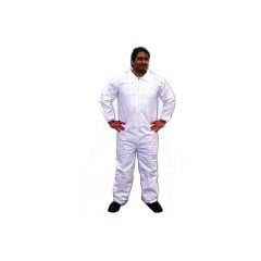 Disposable White Polypropylene Body Coverall, Large