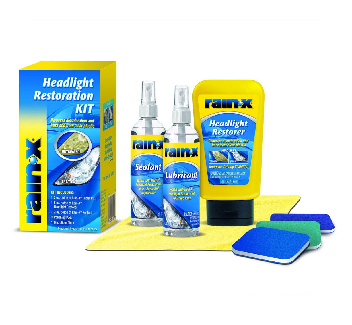 Plastic Headlight Lens Repair Cleaner Haze Remover Kit